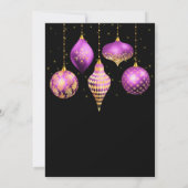 Purple and Gold Ornaments Christmas Party Kaart (Achterkant)