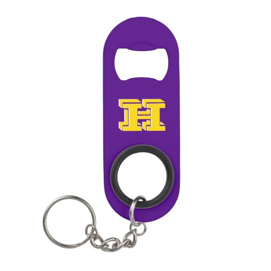 Purple and Gold Stainless Keychain Bottle Opener Mini Flessenopener (Voorkant)