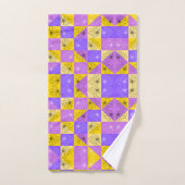 Purple and gold summer floral seamless pattern bad handdoek (Handdoek)