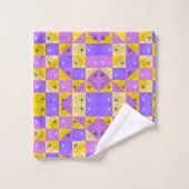 Purple and gold summer floral seamless pattern bad handdoek (Wasdoekje)