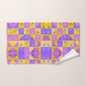 Purple and gold summer floral seamless pattern bad handdoek (Handdoek)