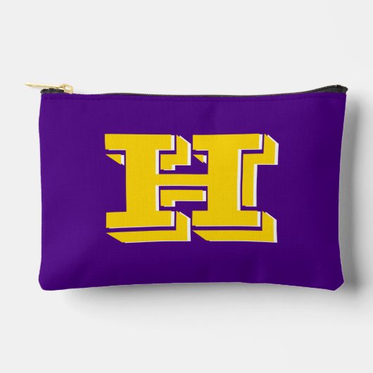 Purple and Gold Team Pride Monogram Etui (Voorkant)