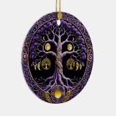 Purple and Gold Tree of Life Mandala Keramisch Ornament (Rechts)