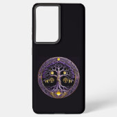 Purple and Gold Tree of Life Mandala Samsung Galaxy Hoesje (Achterkant)