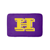 Purple and Gold Varsity Letter Style Monogram Badmat (Voorkant)