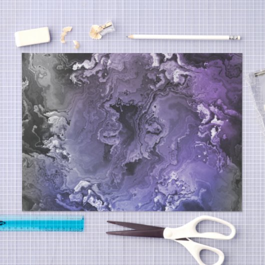 Purple and Gray Marble Agate Tissuepapier (Craft)
