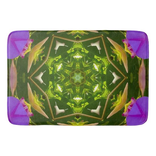 PURPLE AND GREEN ABSTRACT DRAWING. SAMER BRASIL. 4 BADMAT (Voorkant)