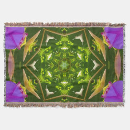 PURPLE AND GREEN ABSTRACT DRAWING. SAMER BRASIL. 4 DEKEN