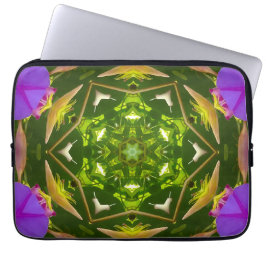 PURPLE AND GREEN ABSTRACT DRAWING. SAMER BRASIL. 4 LAPTOP SLEEVE