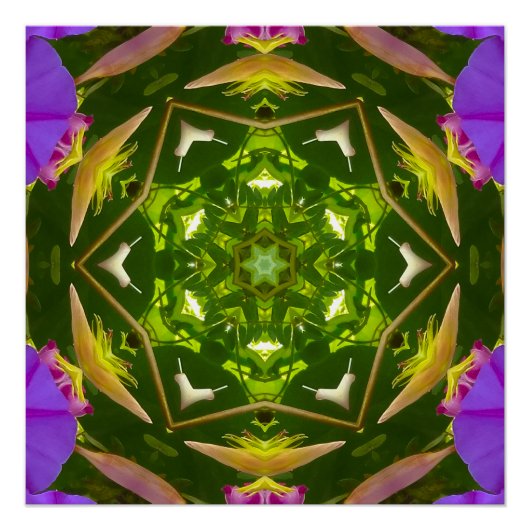 PURPLE AND GREEN ABSTRACT DRAWING. SAMER BRASIL. 4 PERFECT POSTER (Voorkant)