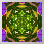 PURPLE AND GREEN ABSTRACT DRAWING. SAMER BRASIL. 4 POSTER (Voorkant)