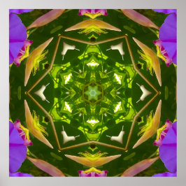 PURPLE AND GREEN ABSTRACT DRAWING. SAMER BRASIL. 4 POSTER