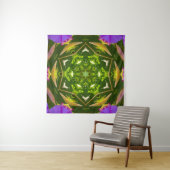 PURPLE AND GREEN ABSTRACT DRAWING. SAMER BRASIL. 4 WANDKLEED (In Situ (horizontaal))