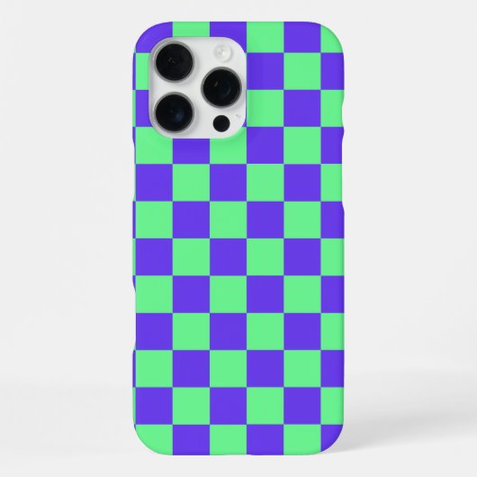 Purple and Green Checkerboard Pattern iPhone Hoesje (Achterkant)