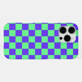 Purple and Green Checkerboard Pattern iPhone Hoesje (Achterkant horizontaal)