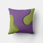 Purple and Green Groovy Wavy Abstract Pattern. Kussen (Achterkant)