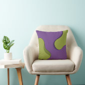 Purple and Green Groovy Wavy Abstract Pattern. Kussen (Stoel)