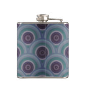 Purple and Green Retro Circles Pattern Monogram Heupfles (Achterkant)