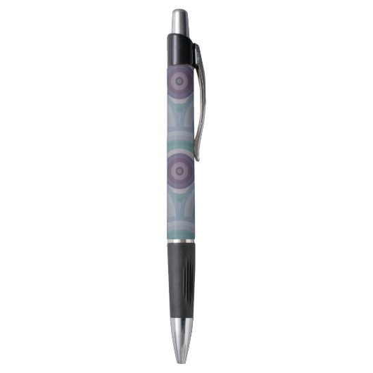Purple and Green Retro Circles Pattern Pen (Achterkant (Verticaal))