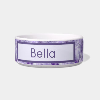 Purple and Lavender Alcohol Ink Marble Swirls Dog Voerbakje
