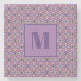 Purple and Lavender Initial Stone Coaster Stenen Onderzetter