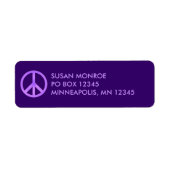 Purple and Lavender Peace Symbol Etiket (Voorkant)