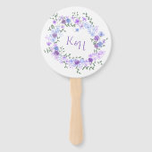 Purple and Light Blue Rose Wreath Wedding  Handwaaier (Voorkant)