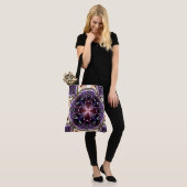 Purple and Magenta Cosmic Kaleidoscope Pattern Tote Bag (Op model)