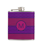 Purple and Magenta Pattern Striped Monogram Heupfles (Voorkant)