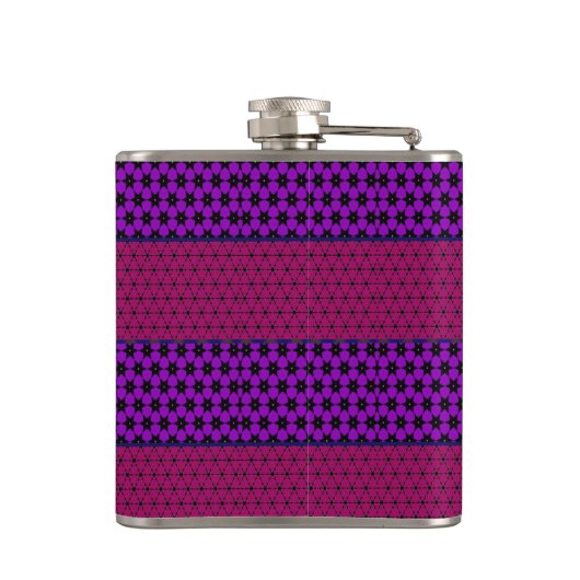 Purple and Magenta Pattern Striped Monogram Heupfles (Achterkant)