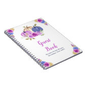 Purple and Navy Blue Floral Pumpkins Bridal Shower Notitieboek (Rechterzijde)