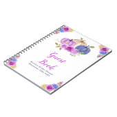 Purple and Navy Blue Floral Pumpkins Bridal Shower Notitieboek (Linkerzijde)