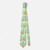 Purple and Orange Flowers on Light Green Ties Stropdas (Voorkant)