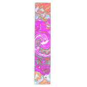 Purple and Orange Groovy Abstract Retro Swirl Medium Tafelloper (Voorkant)