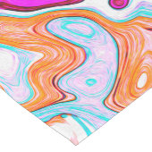 Purple and Orange Groovy Abstract Retro Swirl Medium Tafelloper (Hoek)