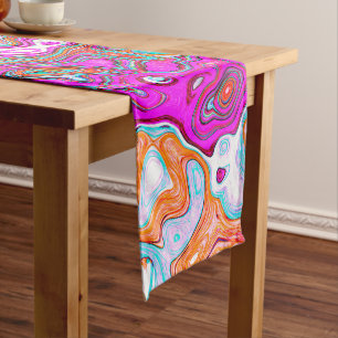 Purple and Orange Groovy Abstract Retro Swirl Medium Tafelloper