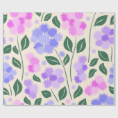 Purple and Pink Cornflower Botanical Cadeaupapier (Vlak)