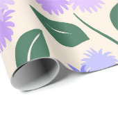Purple and Pink Cornflower Botanical Cadeaupapier (Rol Hoek)