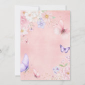 Purple and Pink Floral Butterfly 80th Birthday Kaart (Achterkant)