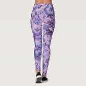 Purple and Pink Flowers on Lavender Background Leggings (Achterkant)