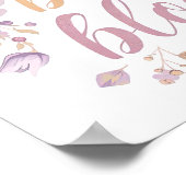 Purple and Pink Flowers with Gold Script Poster (Hoek)