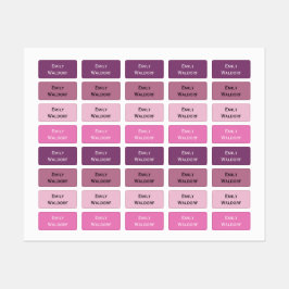 Purple and Pink Kids' Name Clothing School Labels