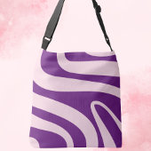 Purple and Pink Retro Waves  Crossbody Tas