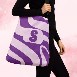Purple and Pink Retro Waves  Crossbody Tas