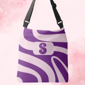 Purple and Pink Retro Waves  Crossbody Tas