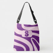 Purple and Pink Retro Waves  Crossbody Tas (Voorkant)