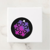 Purple and pink snowflake bedankjes labels (In situ)