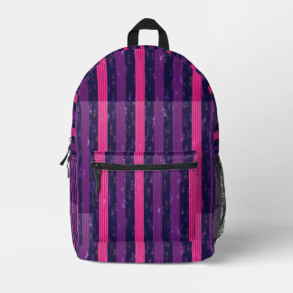 Purple and Pink Stripes Bedrukte Rugzak