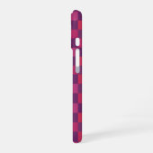 Purple and Red Checkered Geometric Pattern iPhone 16 Hoesje (Linkerkant)