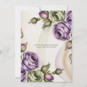 Purple and Sage Green Roses Brunch & Bubbly Kaart (Achterkant)